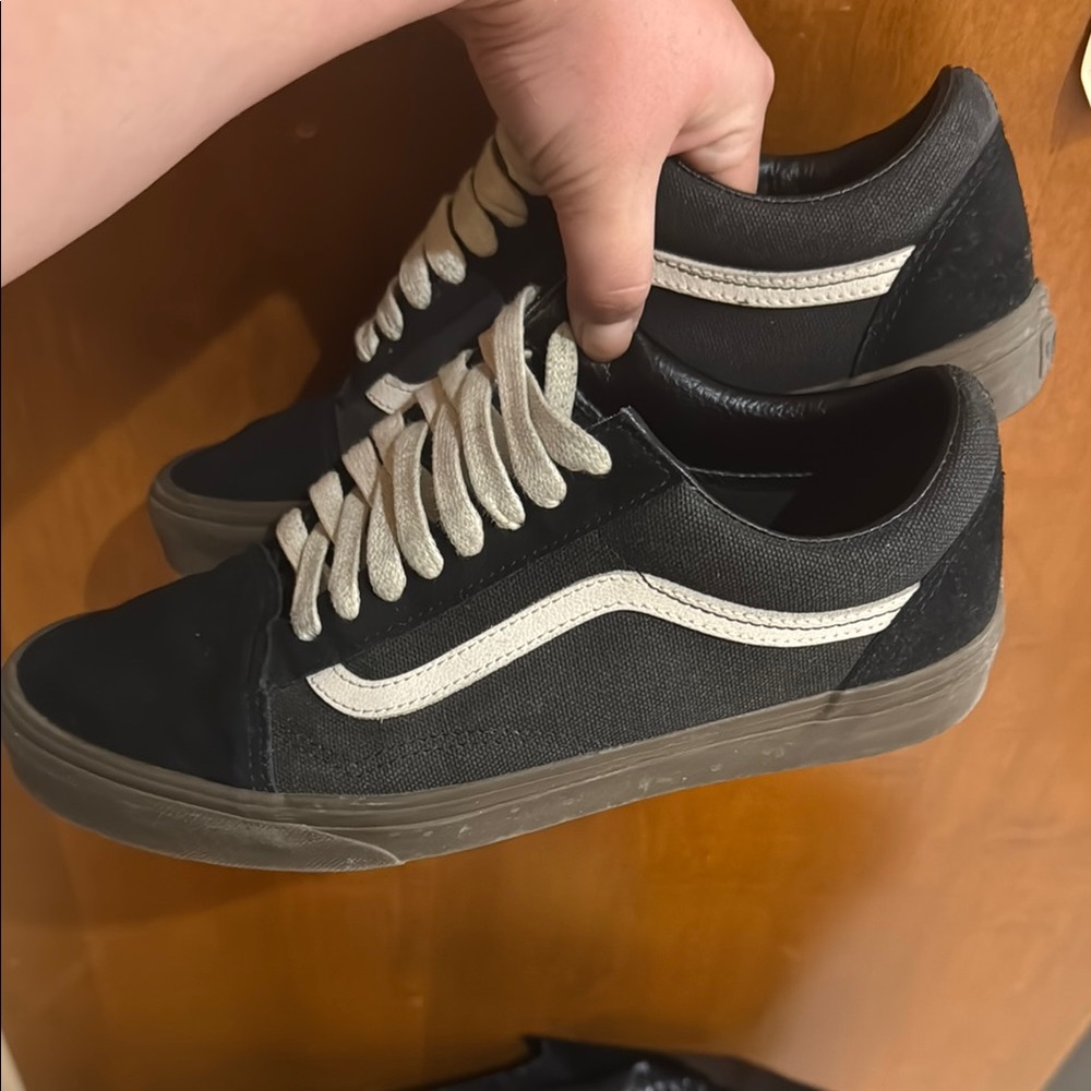 Vans Black and Cream Men's Sneakers